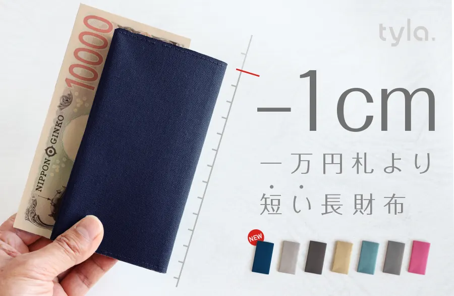一万円札よりも短い長財布Tyla ネイビー