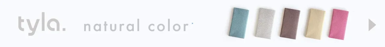 5色のカラーパレットと『tyla. natural color』のロゴ画像